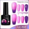 LILYCUTE 7ml Thermal Gel Nail Polish 3 Layers Temperature Shiny Color Changing Semi Permanent Soak Off UV Gel Polish Varnish Base Top Gel Nail Art DIY
