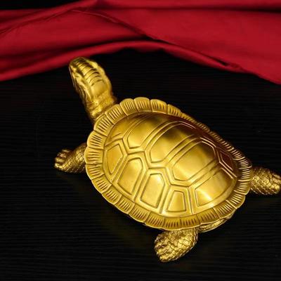 Golden Brass Turtle Figurine - Copper Home & Office Decoration & Creative Gift