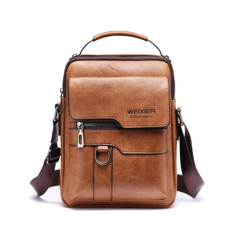 Brand Men Shoulder Bag For 9.7" Ipad Men PU Leather Flaps Men's Crossbody Bags Business Flap Male Solid Messenger Bag Travel Bag