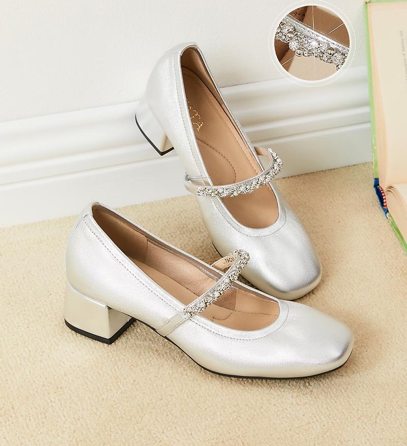 TATA/He She 2026 Spring Female Fashion Style Mary Jane Shoes