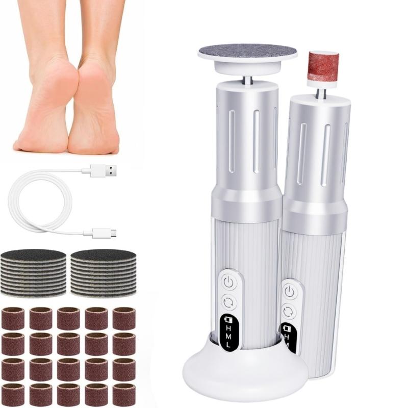 

Rechargeable Two Head Callus Remover With Glass Abrasive Heads And Digital Display белый