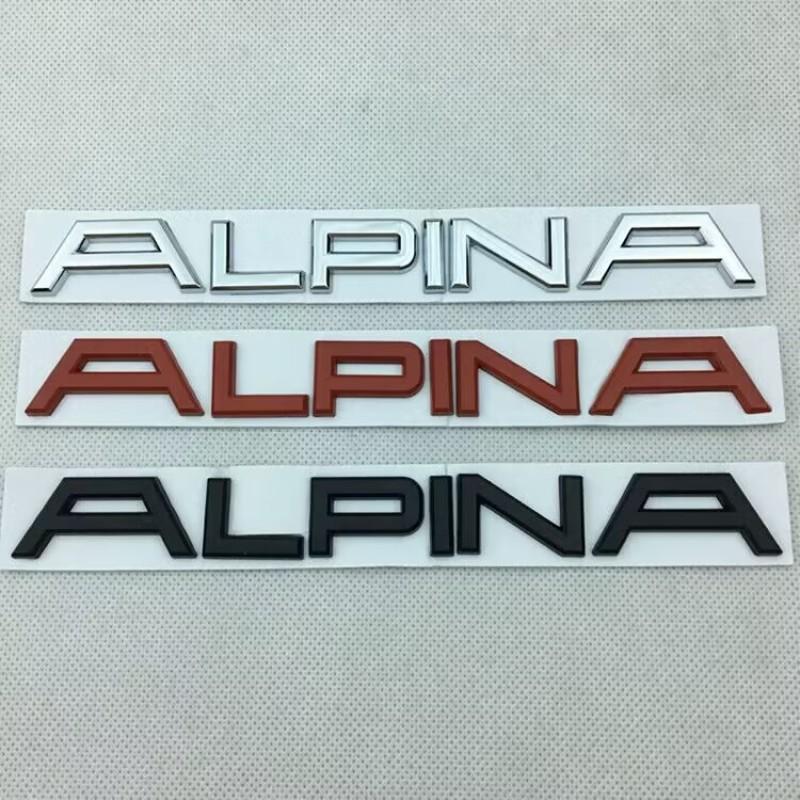 

1Pcs 3D Metal ALPINA Letter Trunk Rear Emblem sticker Car Stying Sticker