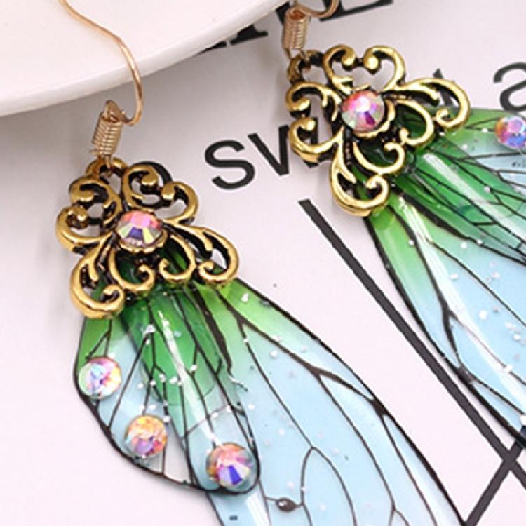 Cicada Wing Dangle Earring Butterfly Wing Hook Earring Insect Earring for Summer