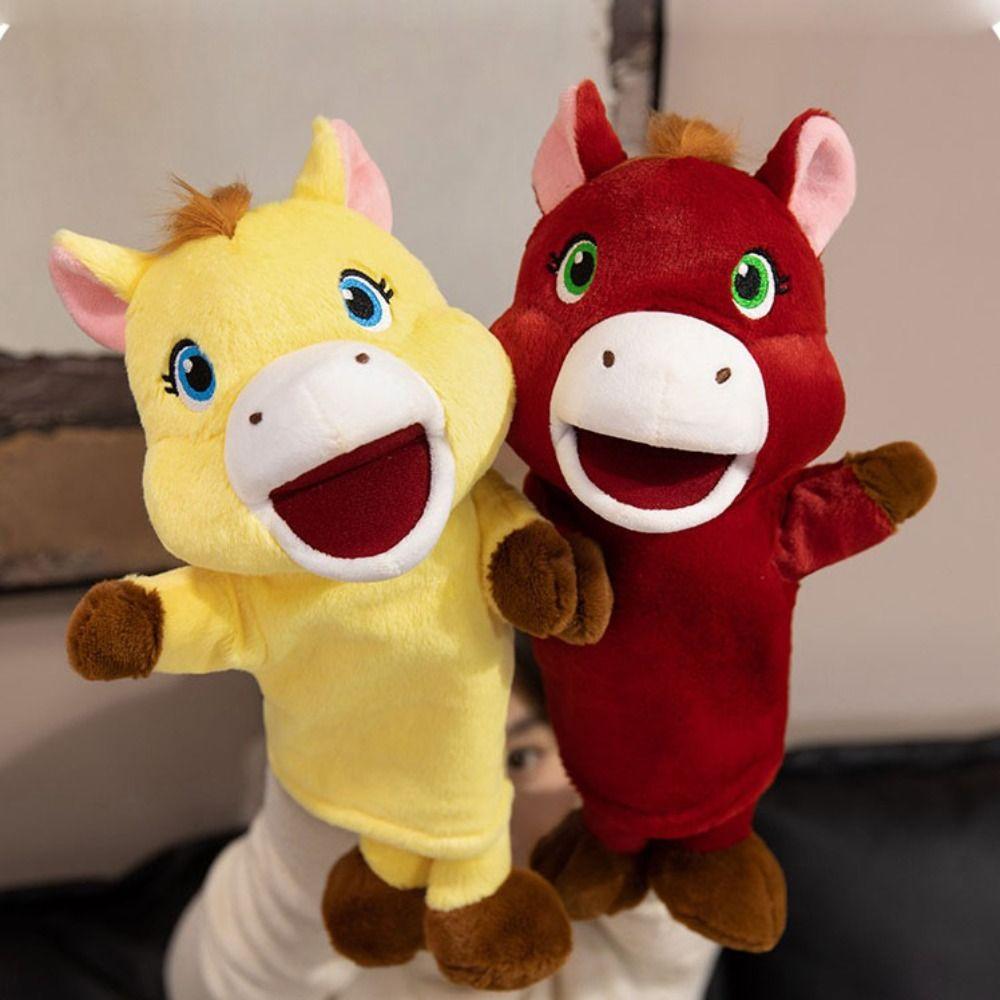 Storytelling Stuffed Plush Horse Toys Simulation Hand Finger Story Puppet Story Time