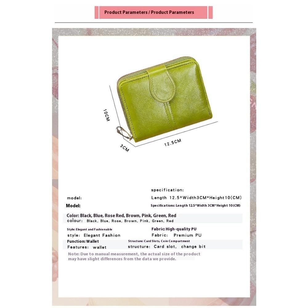 Card Bag, Student Small Fresh Zipper, Soft Leather Wallet In Hand, 20% Off Change Bag.