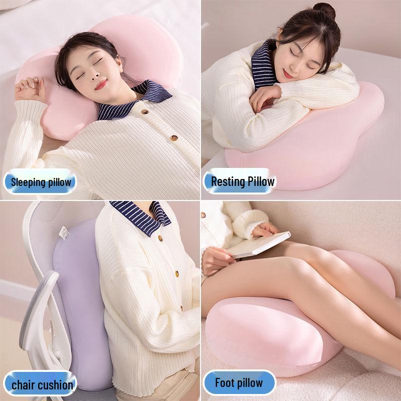 Ice Silk Memory Foam Cat Belly Pillow for Summer – Cervical Support Cushion for Sleep and Office