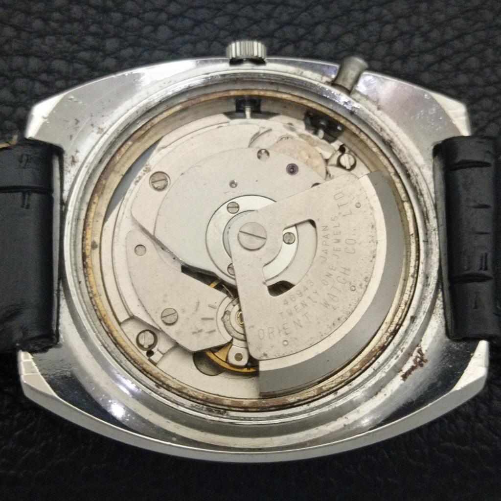 JAPAN VINTAGE ORIENT SK CRYSTAL AUTOMATIC MENS SKY BLUE DIAL WATCH a703412-1
