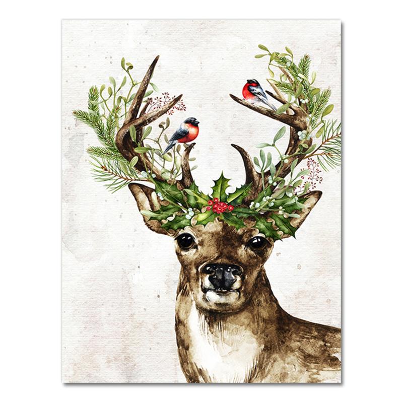 

Лесные животные, олень, холст, картины, рождественские постеры с оленями и принты, настенные художественные фотографии для гостиной, Настенный декор, Cuadros 21x30cm No Frame