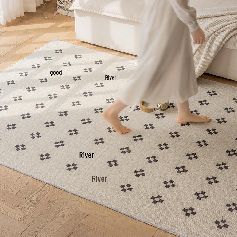 

Килим з кришталевого велюру, стійкий до плям, для вітальні, спальні або кавового столика - Легко чиститься, кремовий стиль, повне покриття підлоги 160×230cm