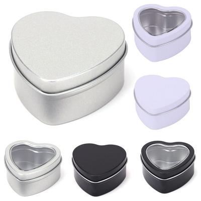 Heart Shape Metal Box Aluminum Tin Jar for Cream Balm Nail Candle Cosmetic Container Refillable Tea Cans Candy Packaging Box 1Pc