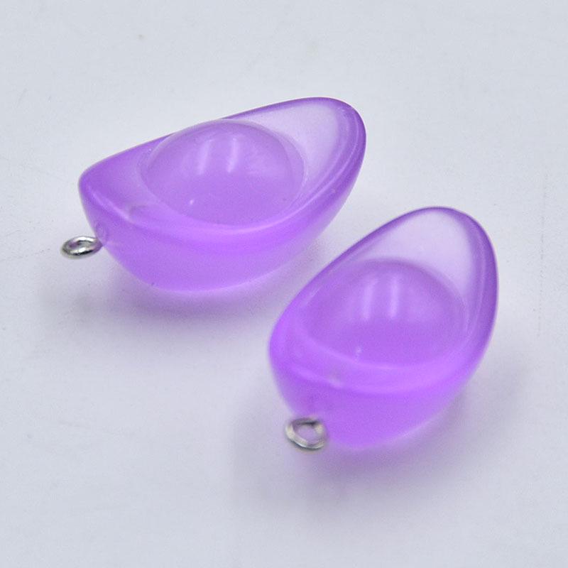 Acrylic 3D Luminous Yuanbao Earrings & Keychain Pendant DIY Accessories фиолетовый