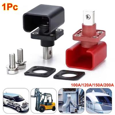 New All Copper Lithium Battery Terminal High Current Black Red Battery Connector 100A/120A/150A/200A Copper Terminals