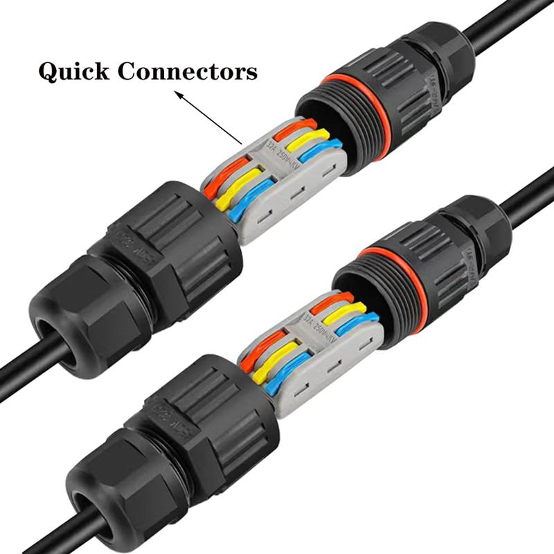 New 4-1PC IP68 Waterproof Joint Wire Quick Connection Connector 2/3 Pin Solder Less LED Lamp Wiring Outdoor Rainproof Terminal