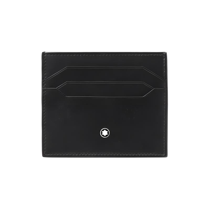 Montblanc Meisterstück Hexagonal White Star Logo Multiple Card Slots Leather Card Holder Men Card Holder Black 198324 Box(Basic Set+Box)