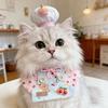 Comfortable Cat Chef Strap Apron Adjustable Pet Transformation Dress Cat Chef Hat  Casual Outfit
