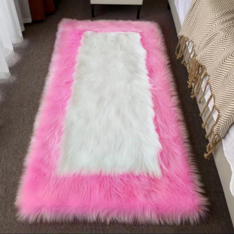 New Wave Faux Wool Rug: Bedroom, Living Room & Bay Window Mat with Long Pile