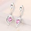 Heartfelt Elegance: Trendy Heart-Shaped Long Earrings for Women, Stylish White Copper Love Pendants