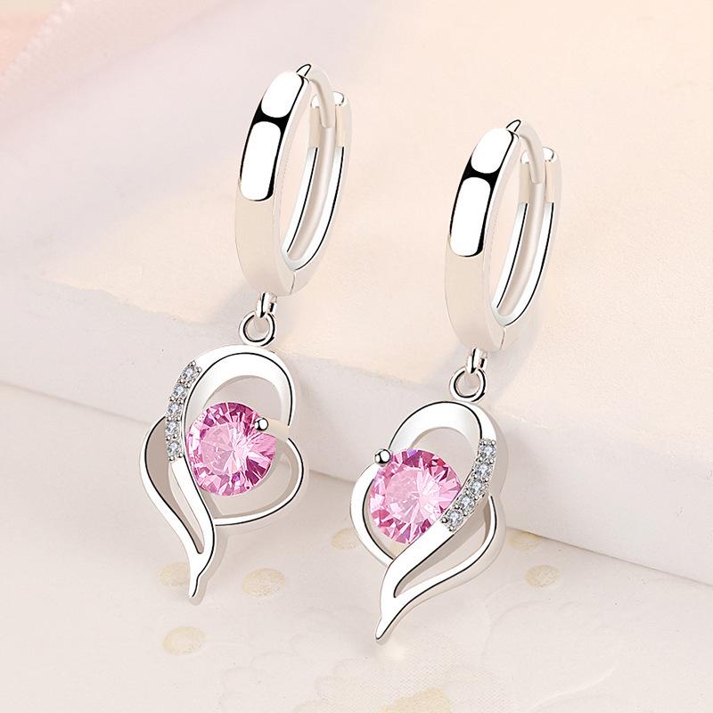 Heartfelt Elegance: Trendy Heart-Shaped Long Earrings for Women, Stylish White Copper Love Pendants