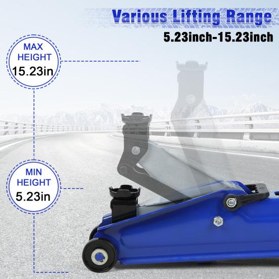 3 Ton Floor Jack (6600 Lbs), Steel Heavy Duty Hydraulic Car Jack, Fast Lift Floor Jack with Wheels, Lifting Range