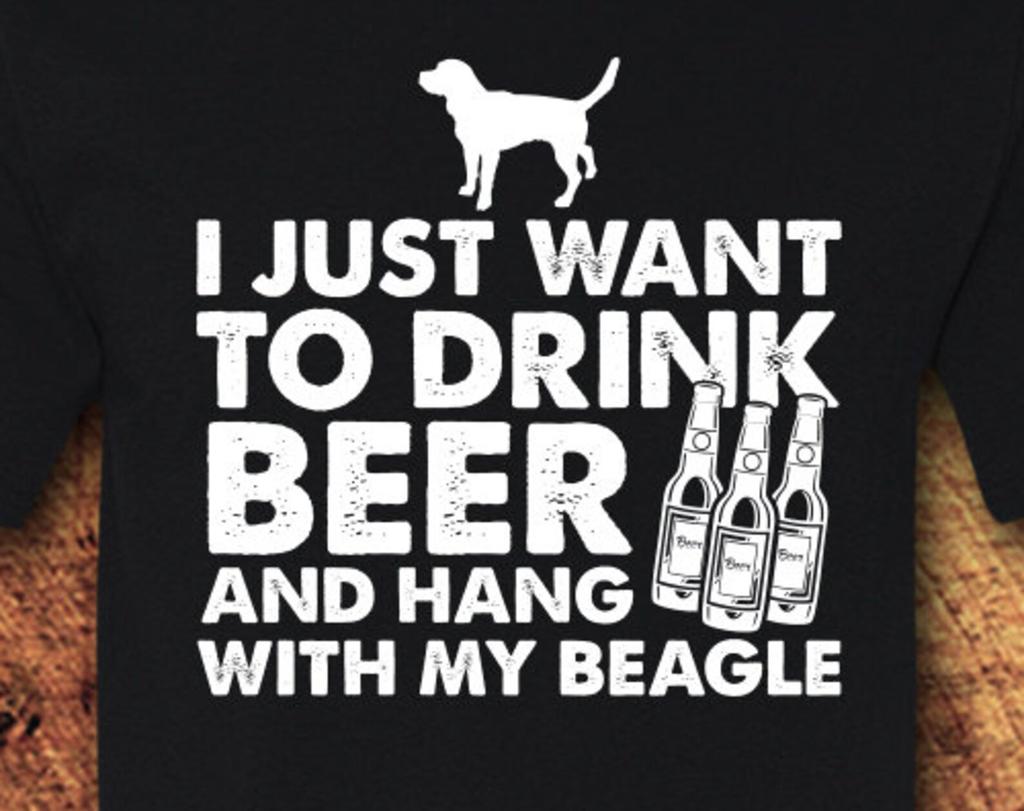 Beagle and Beer T-Shirt, Dog Lover Gift, Unisex Cotton Shirt