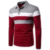 Men's Long-Sleeve Polo Shirt, 3-Color Design, Trendy European & American Casual Fashion T-Shirt 2023.