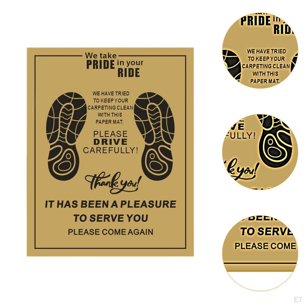 50x Car Paper Floor Mat Disposable for Trucks Taxis SUVs