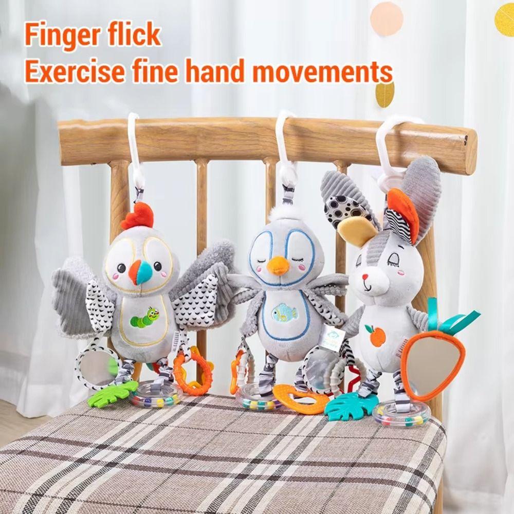 Early Education Cartoon Animal Bell Toy PP Cotton Plush Rattle Teether Toys Children Gift