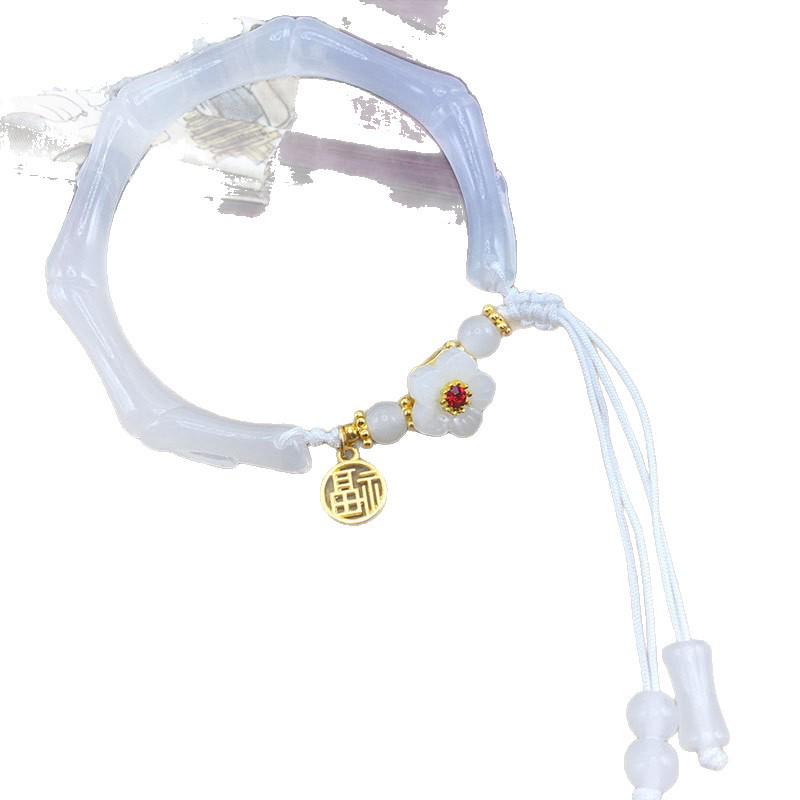 2025 Artistic Chinese Retro Lotus Bamboo Bracelet - Unique Bead Design