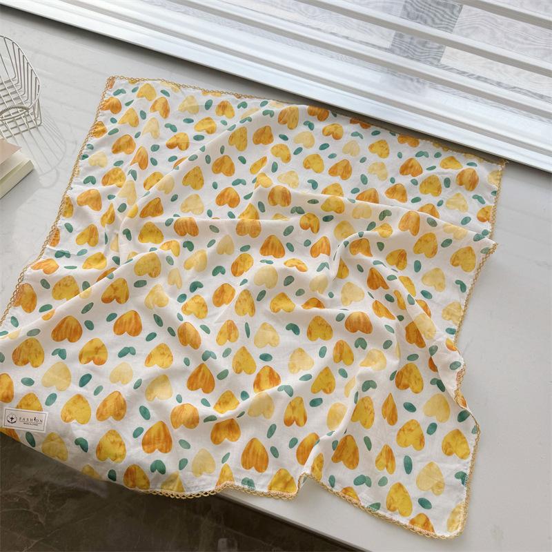 Square Scarf Women High Quality Bandana Female Headkerchief cotton linen Feeling Neckerchief Hijab Shawl Warps Summer Scarves