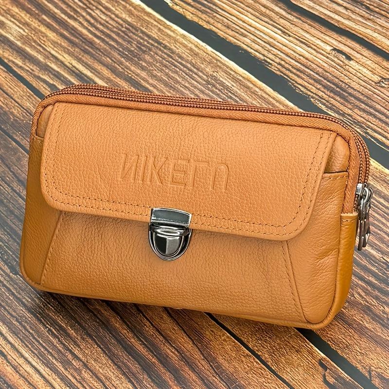 Premium lærtelefonhylster - Stor kapasitet, flerlagsdesign for smarttelefoner | Slitesterk og stilig herre midjepakke