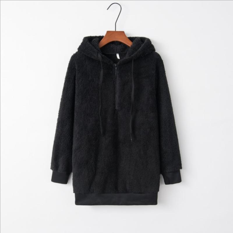 Womens Oversized Sherpa Pullover Hoodie with Pockets Fuzzy Fleece Sweatshirt Buffalo Plaid Fluffy Coat
