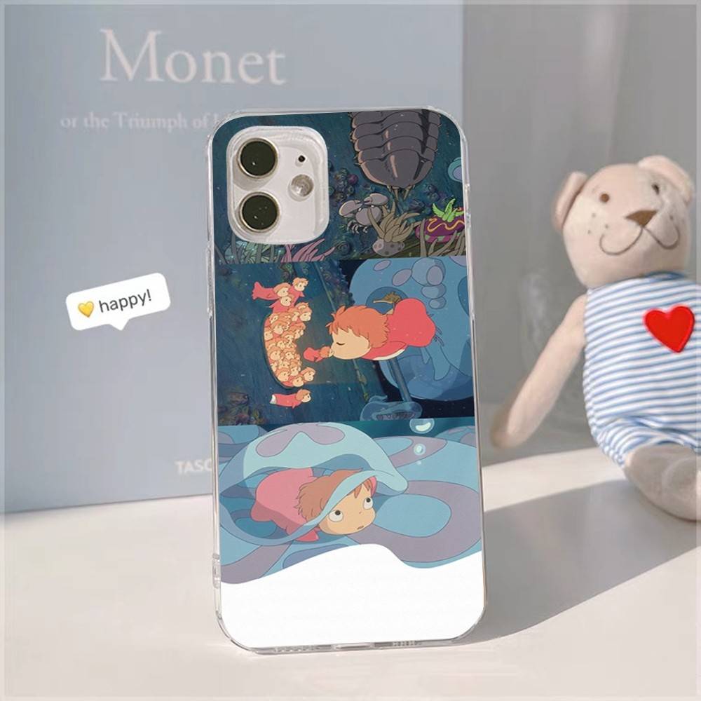 Japanese Cute P-Ponyo Movie On The Cliff For IPhone 17 16 16e 15 14 13 12 11 Pro Max Mini Plus Phone Case