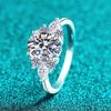Luxury Women's Oval Moissanite Sterling Silver Ring - Exquisite High-End Festival Gift