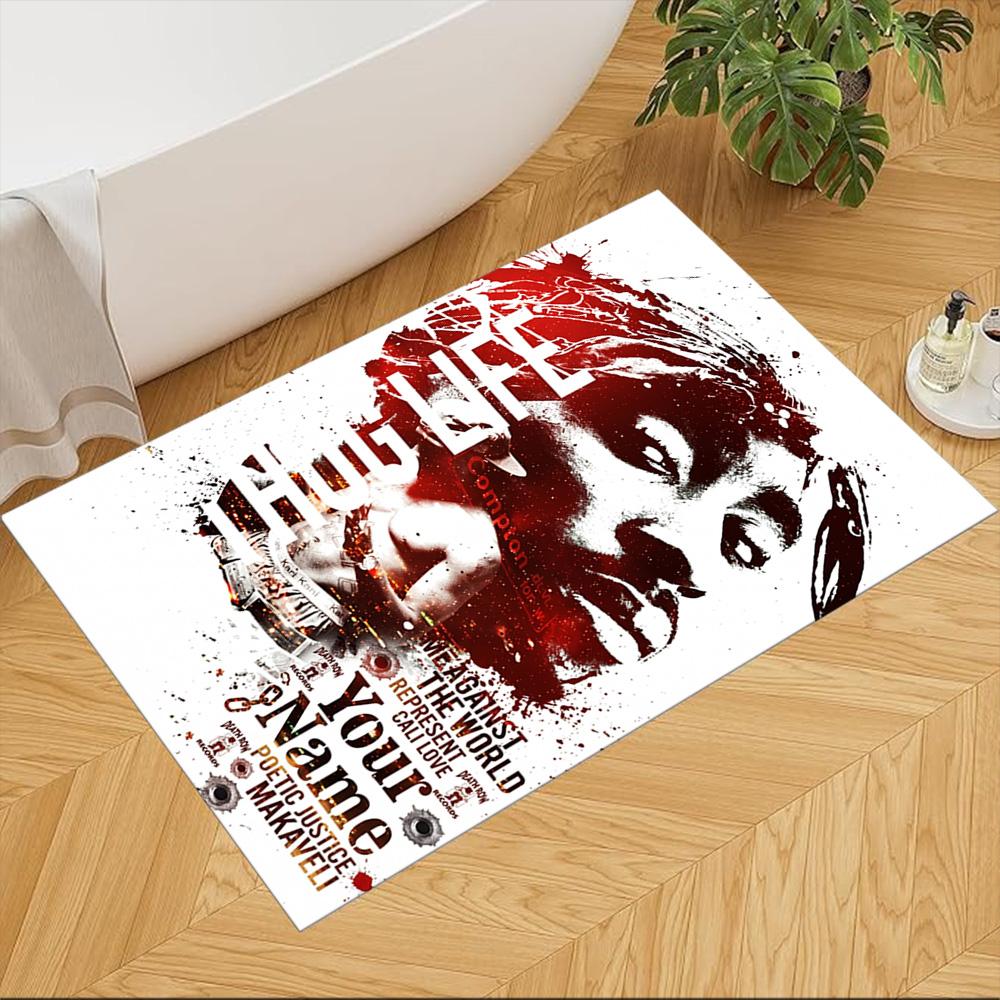 2pac Customized Name Area Rug Design for Hallway Study Room Decorate Room Bedrooms Anti-slip Rug Anime Office Decor Best for Christmas