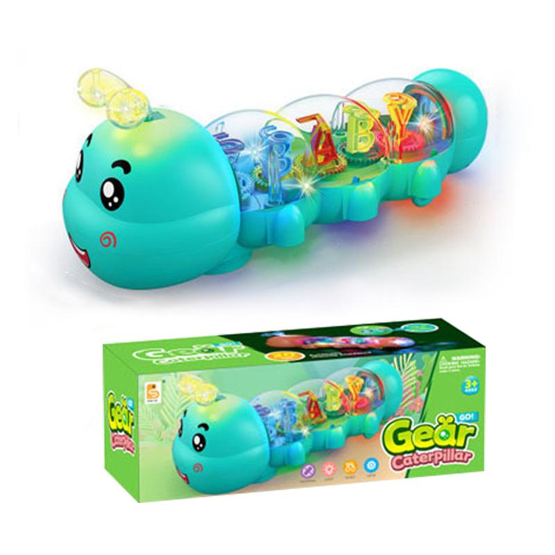 

Игрушка для выкладывания на животик Дизайн Гусеница Игрушки-каталки со светом и музыкой Подарки на день рождения для мальчика и девочки 1-2 лет зелёный
