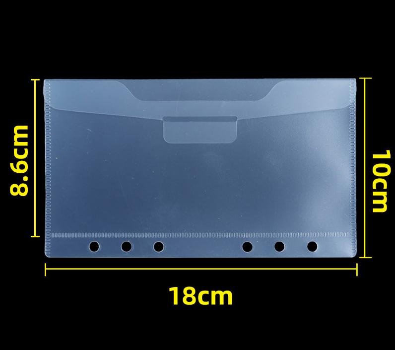 Bolsa de Almacenamiento PP A6 A7 A8 para Divisor de Página de Cuaderno de 6 Anillas Bolsa de Archivador de PVC Impermeable