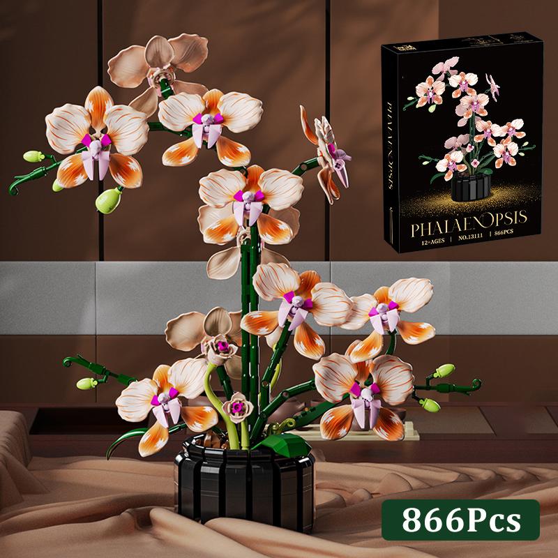 

Creative Rose Orchid Eternal Flower Pot Planting Building Blocks Sunflower Lotus Romantic Flowers Bricks Toys Valentine Day Gift