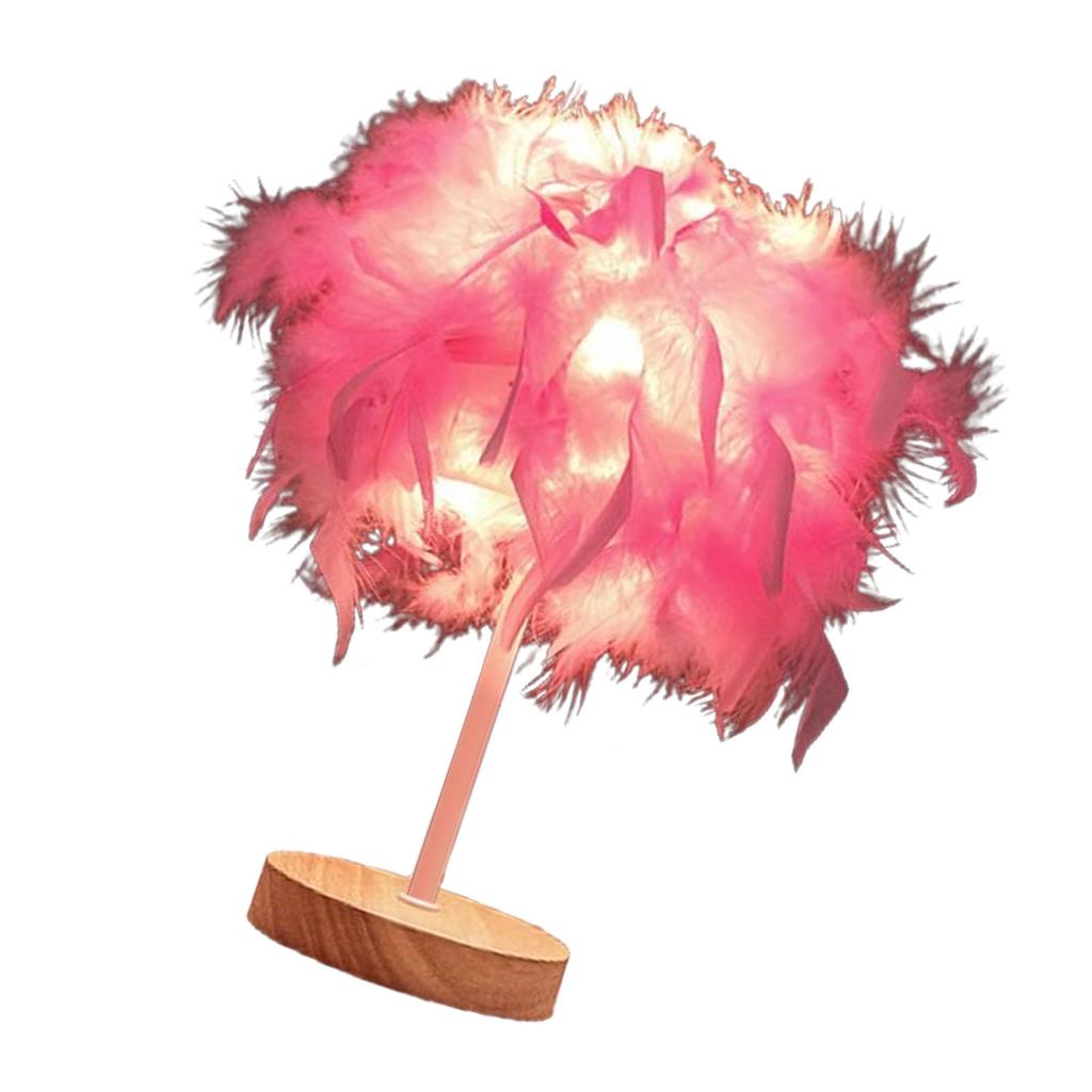 Feather Table Lamp Light Luxury Bedside Lamp Night Light for Bedroom Living Room Party Wedding