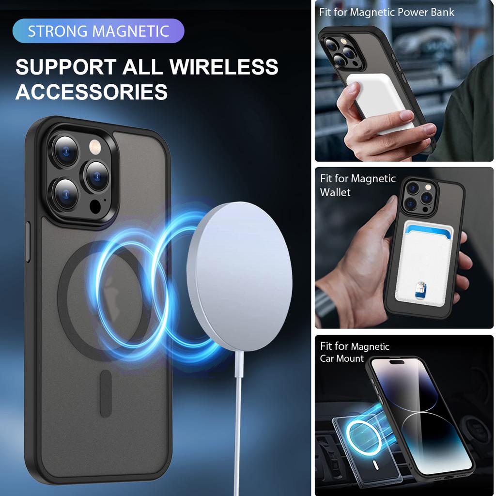 Matte Magnetic Case Cover For Mag Safe For Iphone 1 Pro Max 14 Plus 13 Mini 12 11 SE 8 1Pro Phone Accessories