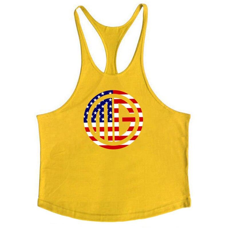 Beach and Surfing Vest Round Neck Sports Training Fitness Tank Top Men's Cotton Muscle Bodybuilding Stringer Singlet Comfortable