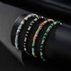 Men's Crystal Wheel Beads Bracelet,4mm Natural Stone Metal Wheel Beaded Bracelet,Adjustable Wristband Gift