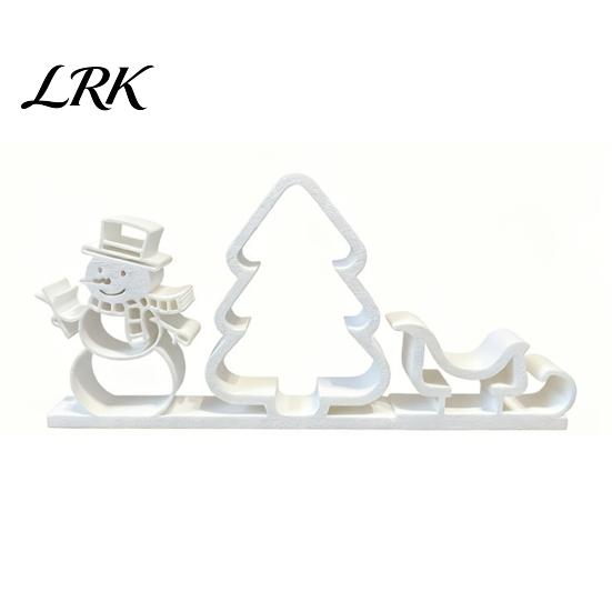 Unique Christmas Gift Ideas 3D Printed Tabletop Ornament, Snowman Tree Sleigh Figurine, Decor Minimalist Nordic Style Holiday for DIY Painting