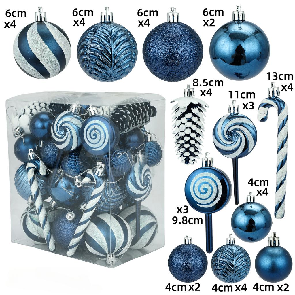 29/36/40pcs Christmas Ball Silver Red Christmas Tree Hanging Pendants Printed Special-shaped Gold Christmas Spheres  New