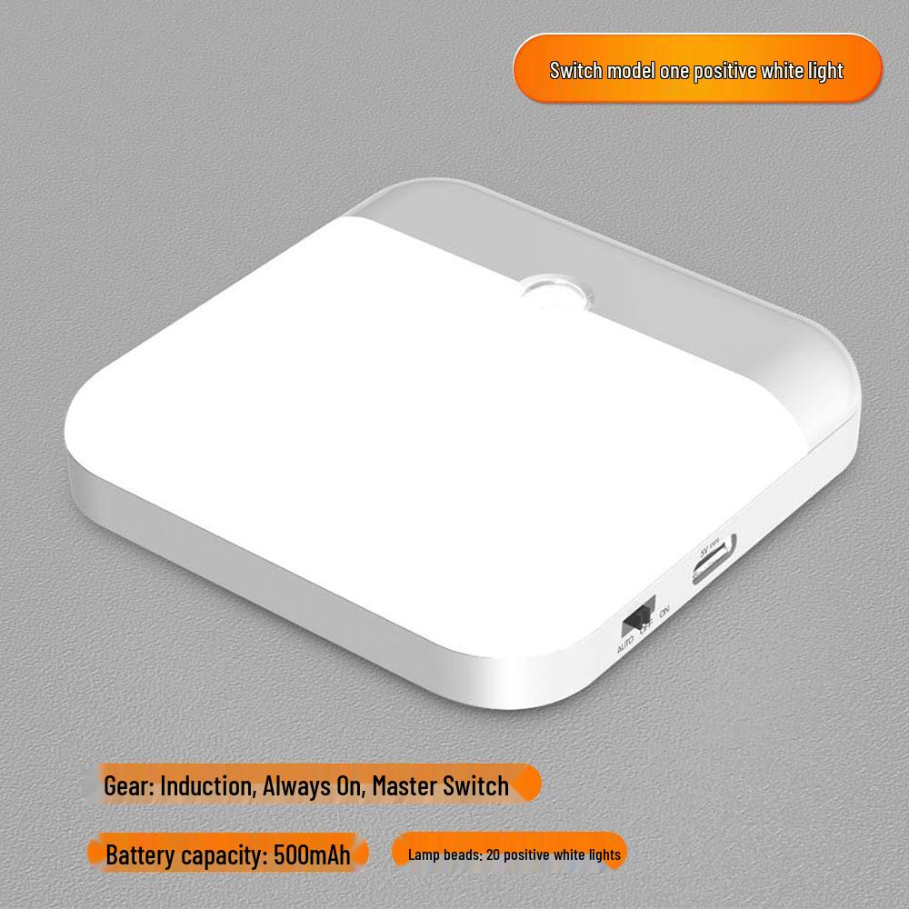 TYPE-C Infrared Sensor Nightlight: Energy-Saving, Portable, Square Night Light for Bedroom and Nighttime Ambience