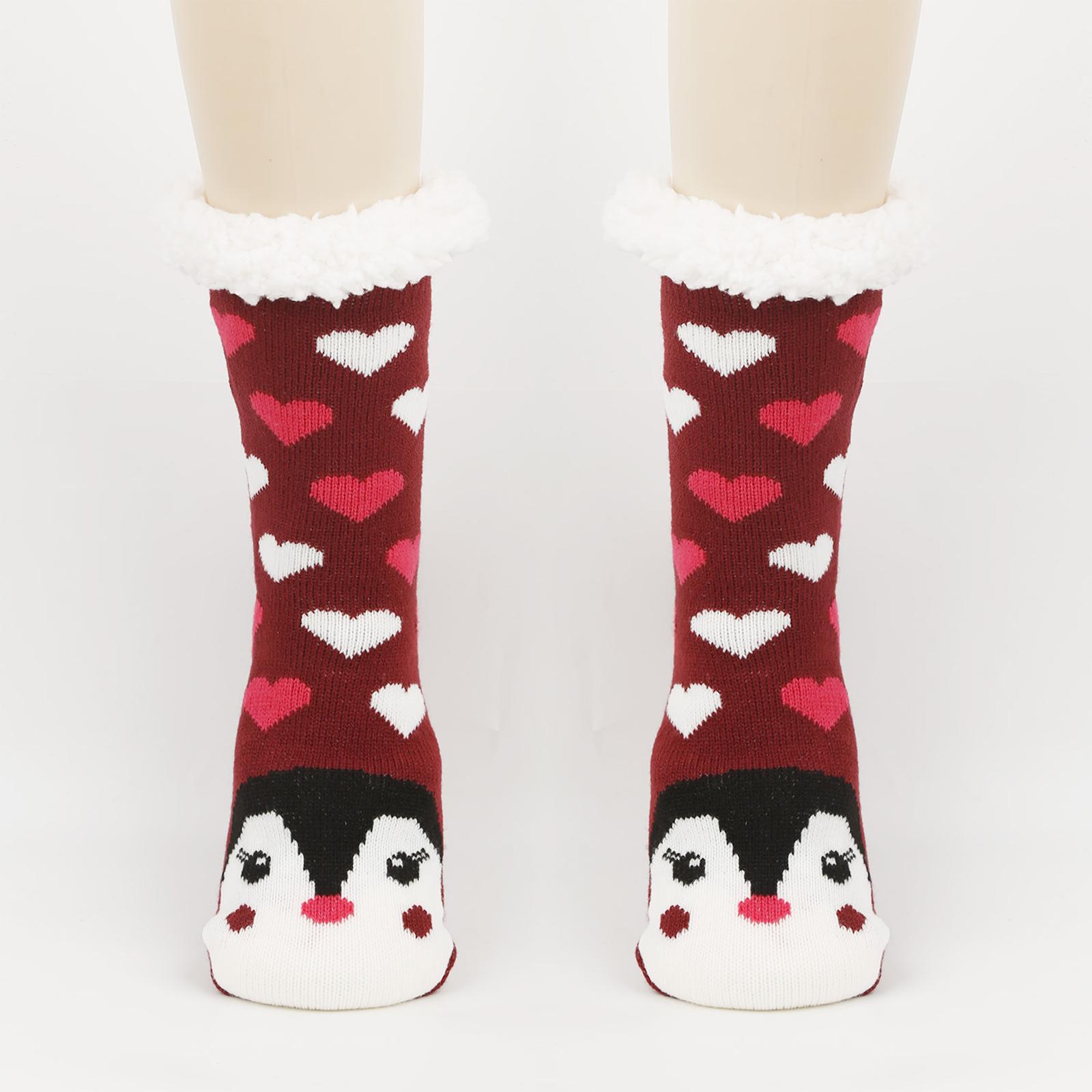 

Women s Floor Socks, Warm And Thick Cartoon Animal Cold Resistant Looped Sleep Socks One Size