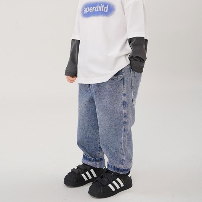 

Стильные вышитые джинсы для мальчиков, детские уличные брюки, брюки весна/осень X4511 100 cm