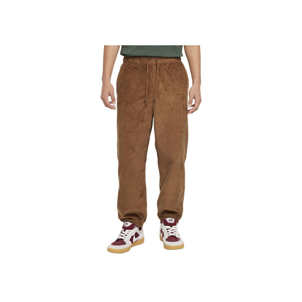 Nike SB Solid Outdoor Mid-Waist Drawstring Cuffed Casual Pants Unisex Bottoms Light-British-Brown Deep-Sea-Blue FV7396-281