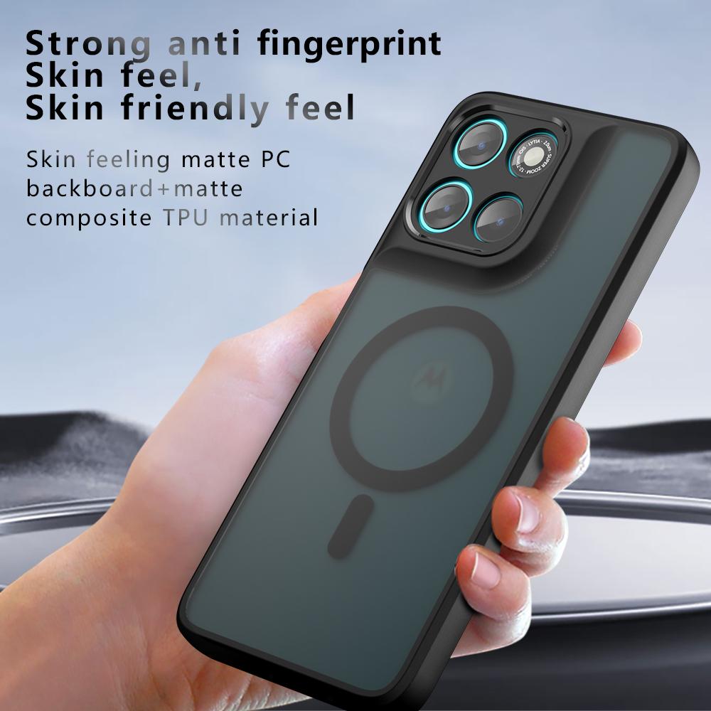 Hülle für Motorola Moto G100 G100S G57 G67 Power Magnetisches Kabelloses Laden TPU-Rahmen Hartplastik Durchscheinend Matt Handyhülle