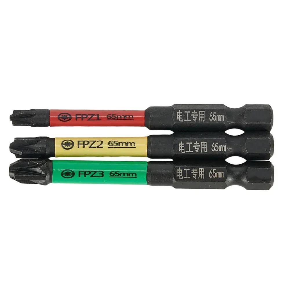 

3pcs 65mm Magnetic Special Slotted Cross Screwdriver Bit Batch Head Nutdrivers FPZ1 FPZ2 FPZ3 For Socket Switch Hand Tools China Mainland