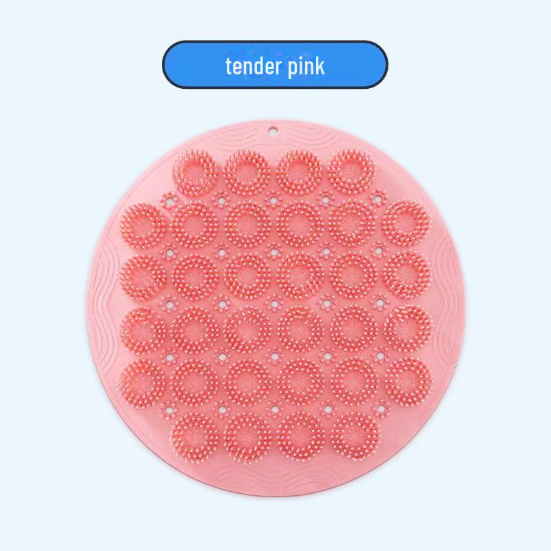30cm Round Non-Slip Bathroom Mat with Suction Cups and Massage Rings